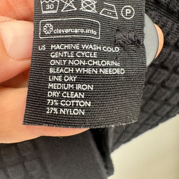 COS Waffle Jacket Button Front Black Long Sleeves Pockets Cotton Women's size Me - Picture 5 of 7